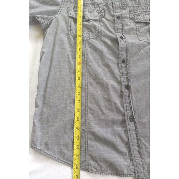 Legacy Edition Men's Long-sleeved Button Up Shirt Size Large Pockets Gray Cotton - Picture 8 of 10